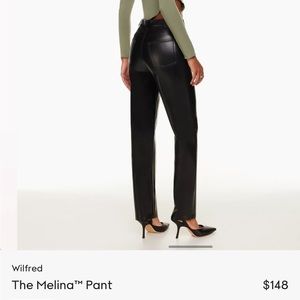 Aritzia Melina leather pant- size 6- NEW! only worn once.selling for $90 firm